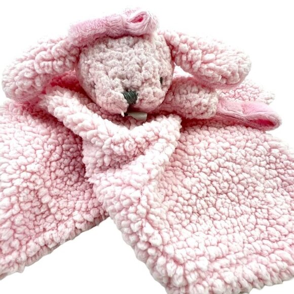 Blanket & Beyond Lovey Security Blanket Pink Sherpa Plush Pacifier Holder Baby - Picture 4 of 8